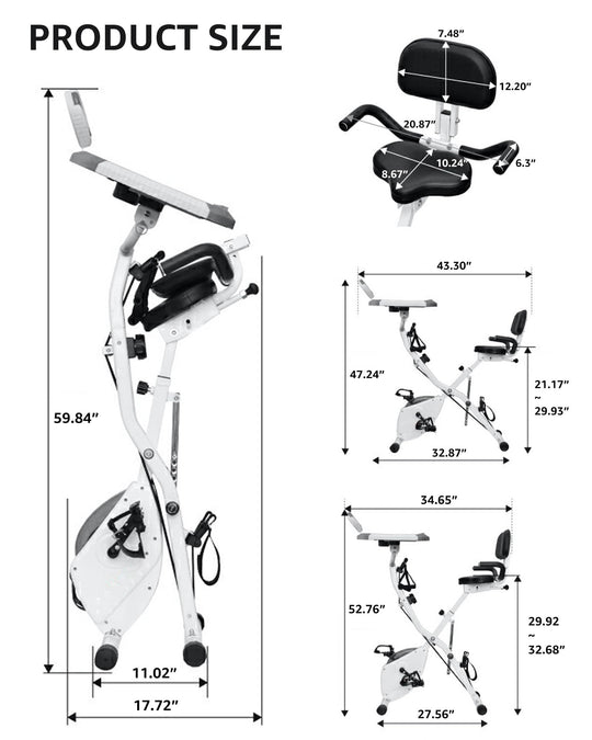 Foldable Exercise Bike 5 IN 1 with 16-Level Magnetic Resistance, Silent 20dB Operation &amp; 300LB Capacity - Dreamchaser Headquarters