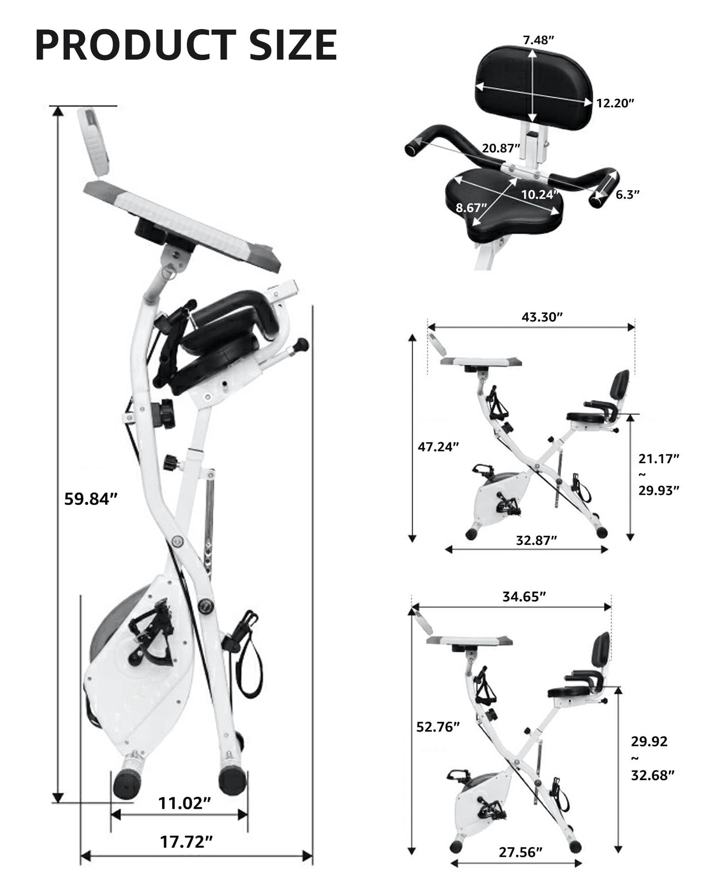 Foldable Exercise Bike 5 IN 1 with 16-Level Magnetic Resistance, Silent 20dB Operation & 300LB Capacity - Dreamchaser Headquarters