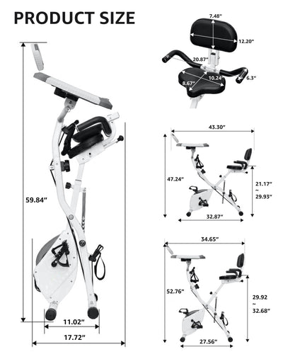 Foldable Exercise Bike 5 IN 1 with 16-Level Magnetic Resistance, Silent 20dB Operation & 300LB Capacity - Dreamchaser Headquarters