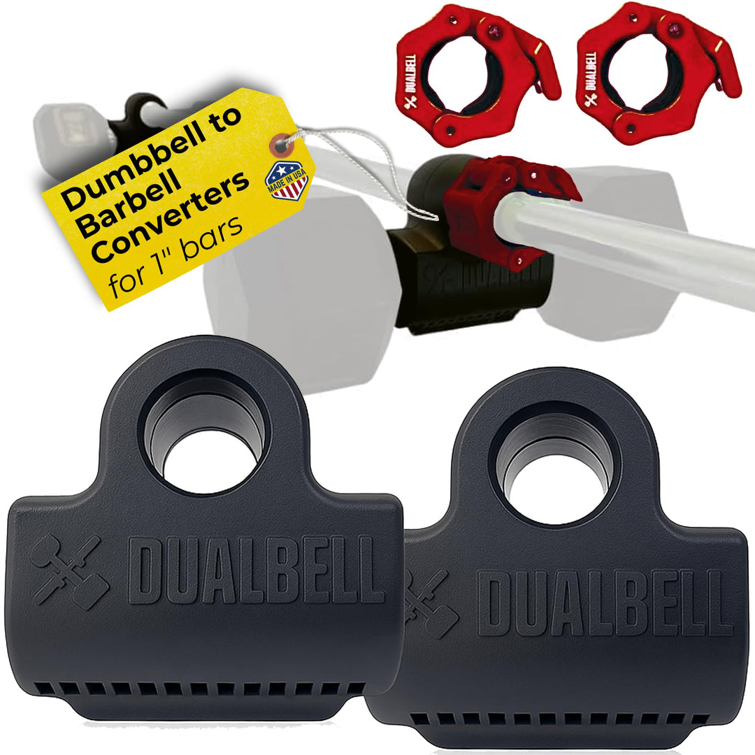 Dualbell Pair Connect Dumbbells to Barbell for Full-Body Strength Training | Adjustable Dumbbell-to-Barbell Conversion System | DreamchaserHQ