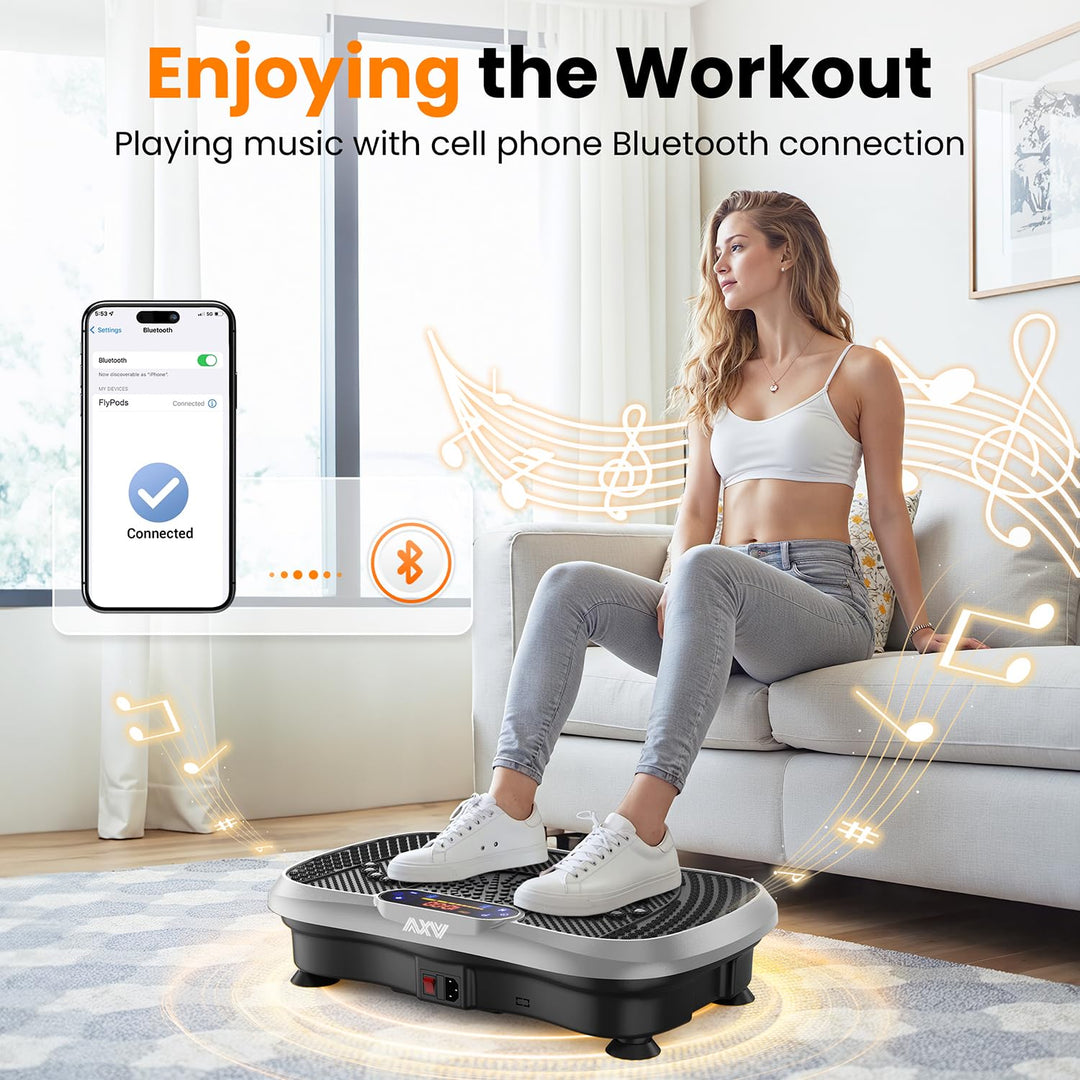 AXV Weight Loss Vibrating Platform - Full Body Shaker Exercise Machine with Remote, Bands &amp; BT Speaker - Dreamchaser Headquarters