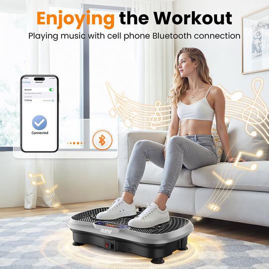 AXV Weight Loss Vibrating Platform - Full Body Shaker Exercise Machine with Remote, Bands &amp; BT Speaker - Dreamchaser Headquarters