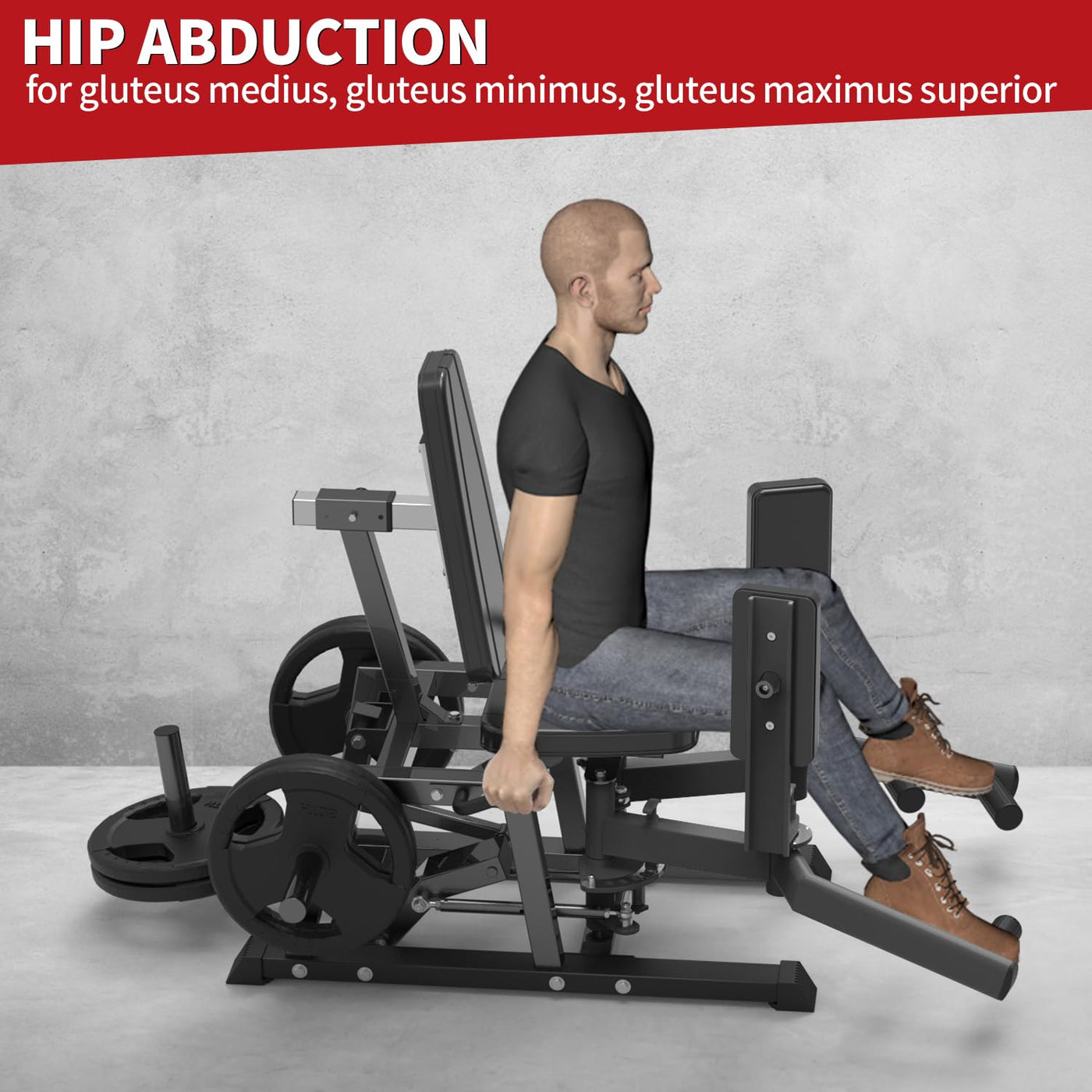 Hip Abductor Machine, Inner and Outer Thigh Machine, Abductor Adductor Machine, Hip Abduction Machine with 6 Levels Gear System & 4-Position Backrest Adjustment, Home Gym Equipment (Red) - Dreamchaser Headquarters