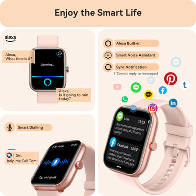 Smart Watch for Women Men, Smartwatch for iPhone & Android Bluetooth (Answer/Call) Built-in Alexa, 1.91" HD Fitness Tracker with 105+ Sport Modes, IP68 Waterproof, Sleep/Heart Rate/SpO2/Stress Monitor - Dreamchaser Headquarters