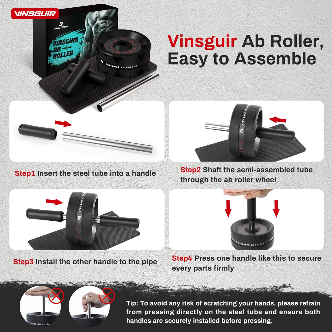 Durable Vinsguir Ab Roller Wheel showing sturdy construction that supports up to 440 pounds.