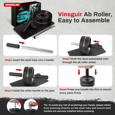 Durable Vinsguir Ab Roller Wheel showing sturdy construction that supports up to 440 pounds.