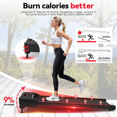 LED metrics on the Walking Pad Treadmill, perfect for tracking fitness on a portable treadmill for home.