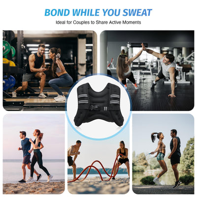 ZELUS Weighted Vest in black - Stylish and functional weighted workout vest designed for muscle building and weight loss.