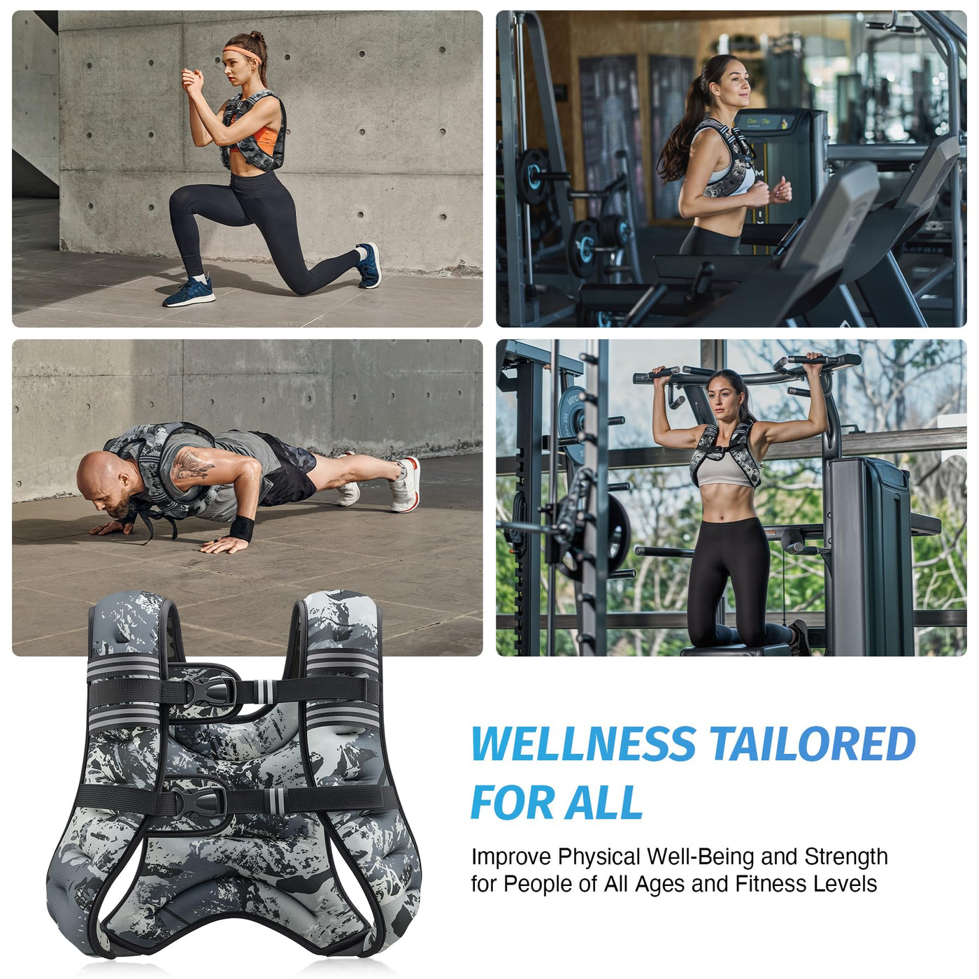 ZELUS Weighted Vest in workout setting - Featuring the comfortable structure of the weighted workout vest in use.