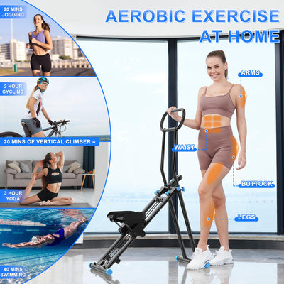 Close-up of the adjustable handlebar on the HXD-ERGO vertical climber machine, enhancing user convenience.
