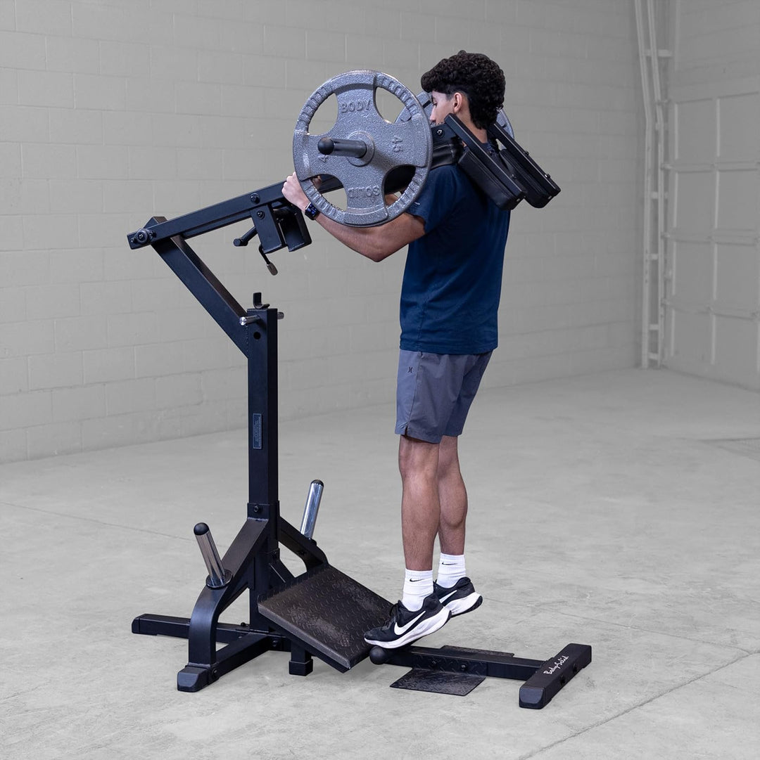 Body-Solid Leverage Squat &amp; Calf Machine for Lower Body Strength Training | Heavy-Duty Leg Press &amp; Calf Raise System | DreamchaserHQ