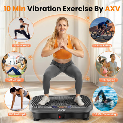 AXV Vibration Plate showcasing its user benefits for effective workouts aimed at weight loss.