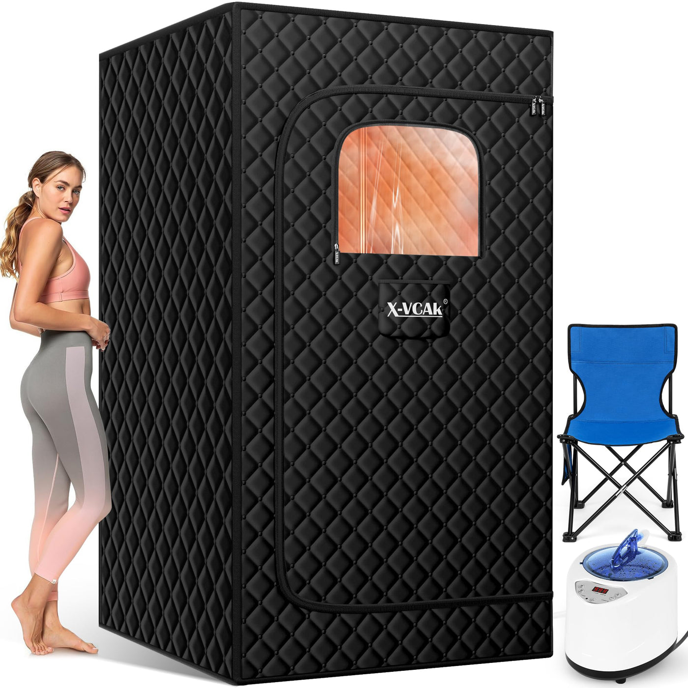 X-Vcak Upgraded Sauna Box for Relaxation, Detoxification, Portable Steam Sauna for Home with Steamer, perfect home sauna for relaxation.