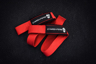 A collection of Gymreapers lifting wrist straps ready for use, demonstrating durability and high-quality material.