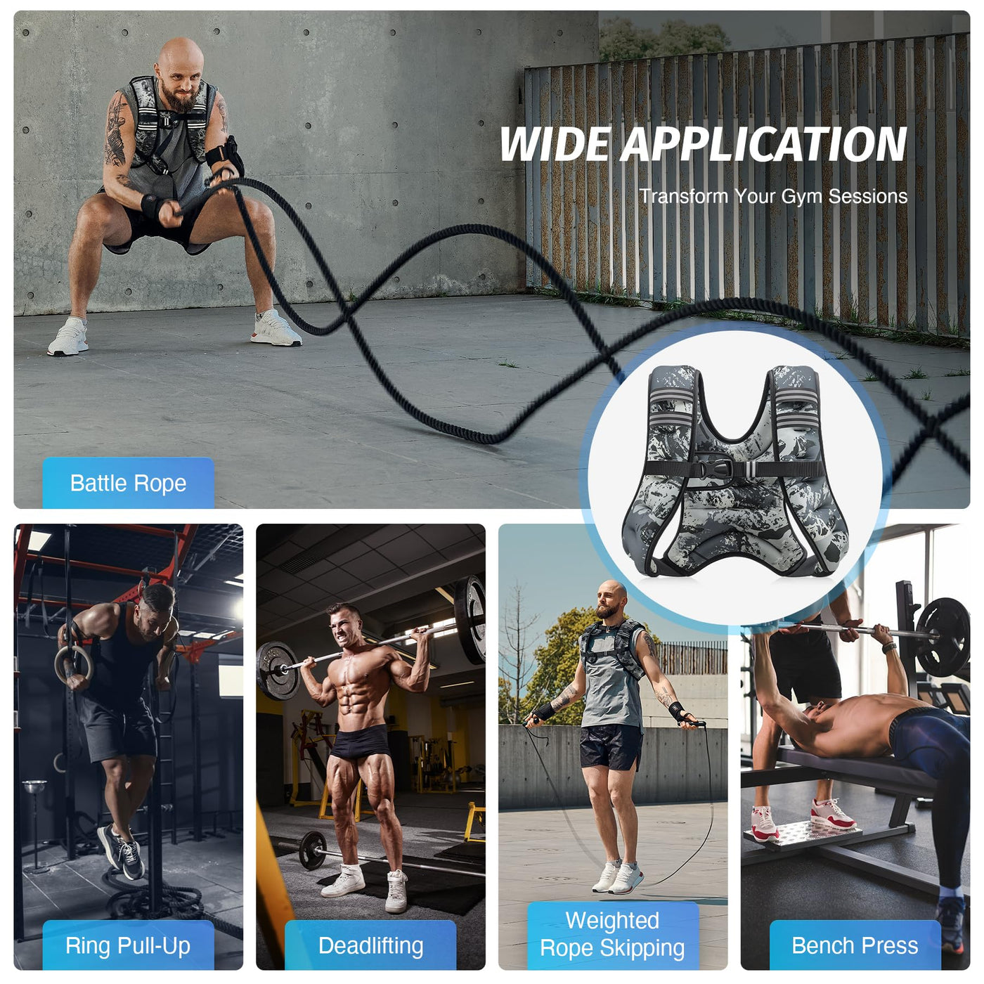 ZELUS Weighted Vest training equipment - Essential piece of gear for muscle building and weight loss with the weighted workout vest.