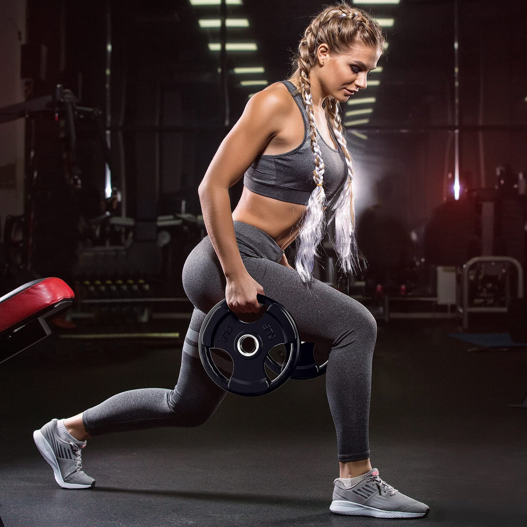 RitFit Rubber Grip Weight Plates – Olympic Plates for Safer, Stronger Barbell Training at Home - Dreamchaser Headquarters