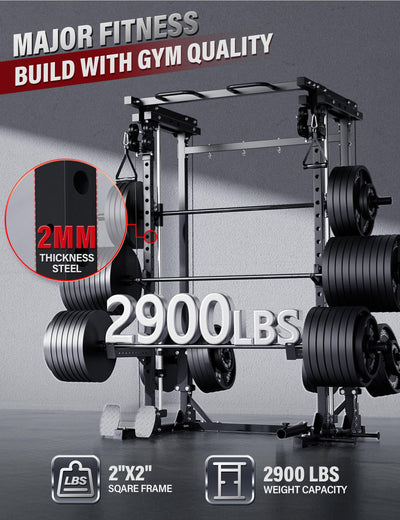 Major Fitness Drone3 Machine – All-in-One Home Gym Squat Rack with Weight Bar, Cable Crossover Machine - Dreamchaser Headquarters