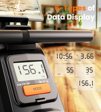 Pedals on the YOSUDA Magnetic Rowing Machine designed for safety and comfort during exercise.