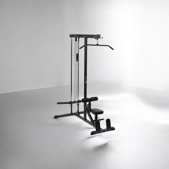 Titan Fitness Plate-Loaded LAT Tower for Back, Shoulder &amp; Upper Body Strength Training | 400LB Cable Pulldown &amp; Low Row Machine | DreamchaserHQ