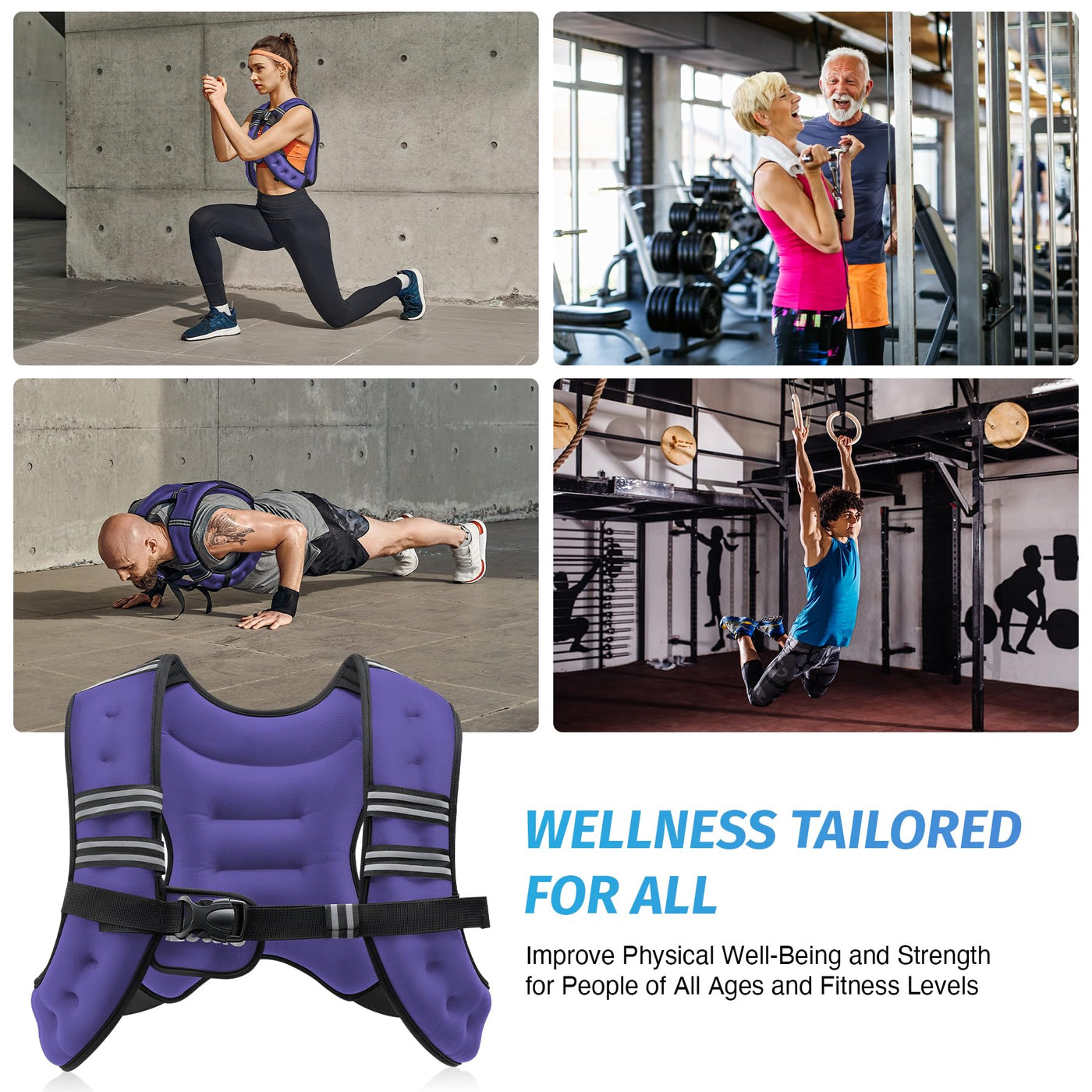 User performing exercises with ZELUS Weighted Vest - Utilizing the weighted workout vest for effective strength training.