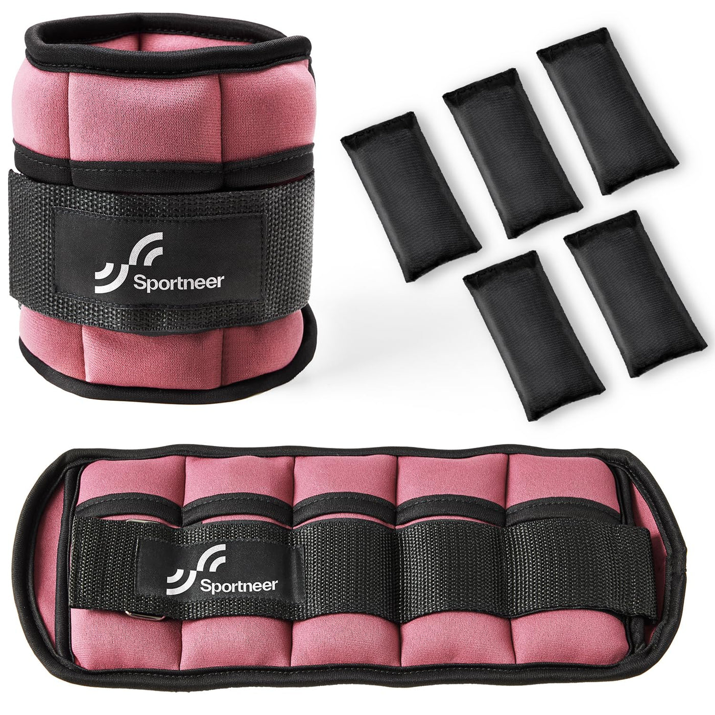 Sportneer Adjustable Weighted Ankle Weights Set 1 Pair 2 4 6 8 10 Lbs Leg Weight Straps for Women Men for Gym,Fitness, Workout,Walking, Jogging,1-5 lbs for Each Ankle, 1 Pair 2-10 lbs (Black) - Dreamchaser Headquarters