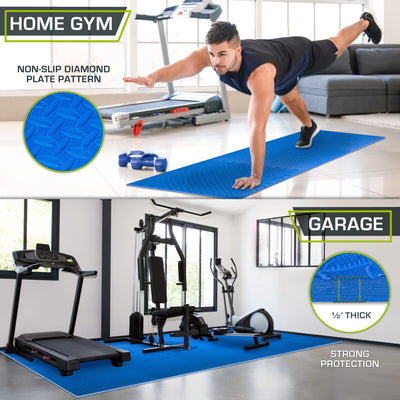 ProsourceFit Puzzle Exercise Mat ½ in, EVA Interlocking Foam Floor Tiles for Home Gym, Mat for Home Workout Equipment, Floor Padding for Kids, Black, 24 in x 24 in x ½ in, 24 Sq Ft - 6 Tiles - Dreamchaser Headquarters