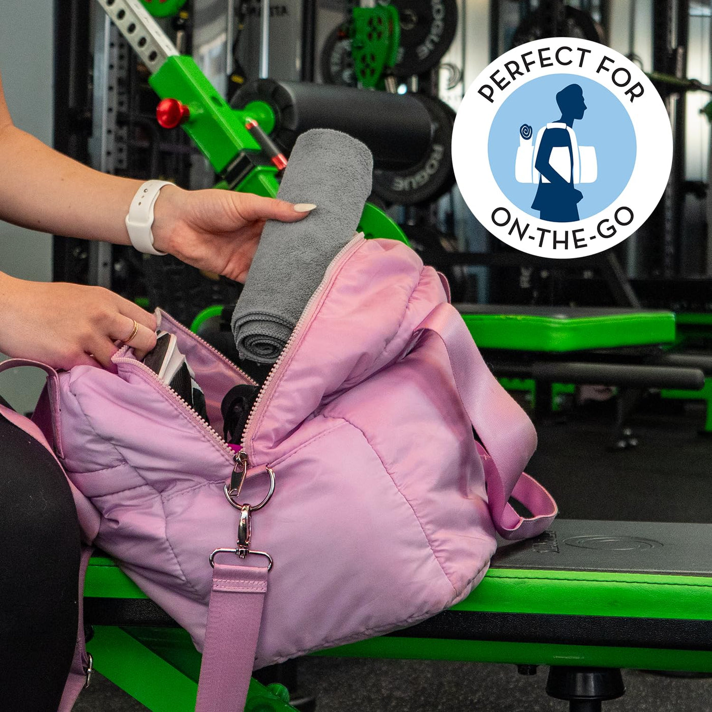 S&T INC. Microfiber Gym Towels, conveniently packed for your gym bag.