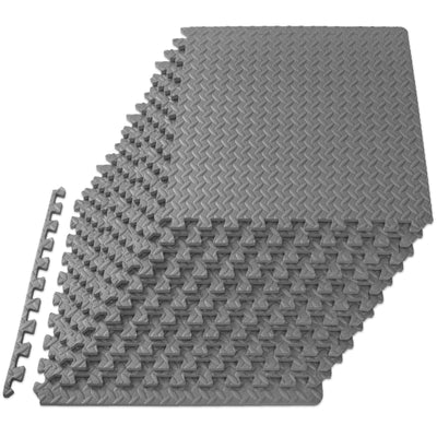 ProsourceFit Puzzle Exercise Mat ½ in, EVA Interlocking Foam Floor Tiles for Home Gym, Mat for Home Workout Equipment, Floor Padding for Kids, Black, 24 in x 24 in x ½ in, 24 Sq Ft - 6 Tiles - Dreamchaser Headquarters