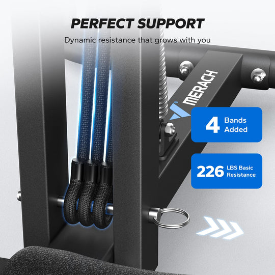 MERACH Deep Squat Machine for Women, Adjustable Glutes Trainer Machine, Core &amp; Leg Exercise, Push Up Workout Equipment at Home Gym(Blue) - Dreamchaser Headquarters