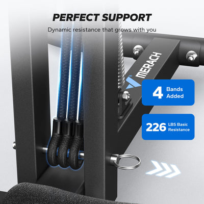 MERACH Deep Squat Machine for Women, Adjustable Glutes Trainer Machine, Core & Leg Exercise, Push Up Workout Equipment at Home Gym(Blue) - Dreamchaser Headquarters