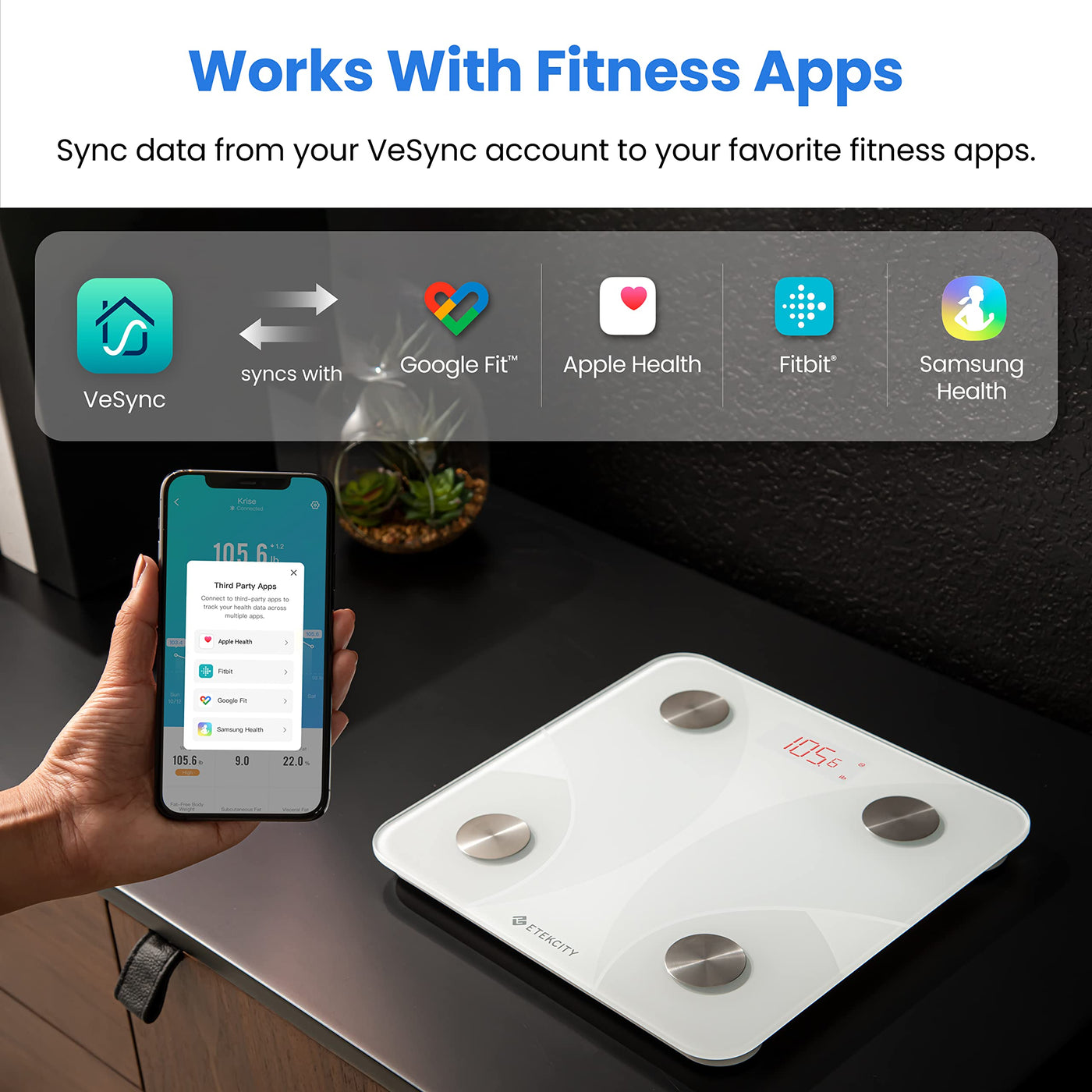Etekcity Bluetooth Body Composition Scale - Digital Weight Scale with BMI, Body Fat & Muscle Mass Tracking - Dreamchaser Headquarters