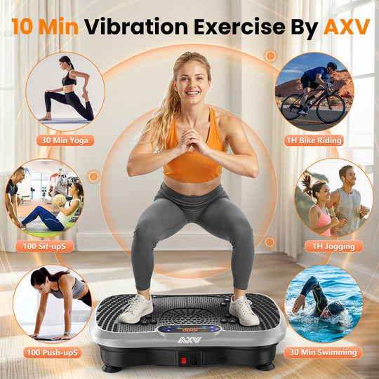 AXV Weight Loss Vibrating Platform - Full Body Shaker Exercise Machine with Remote, Bands &amp; BT Speaker - Dreamchaser Headquarters
