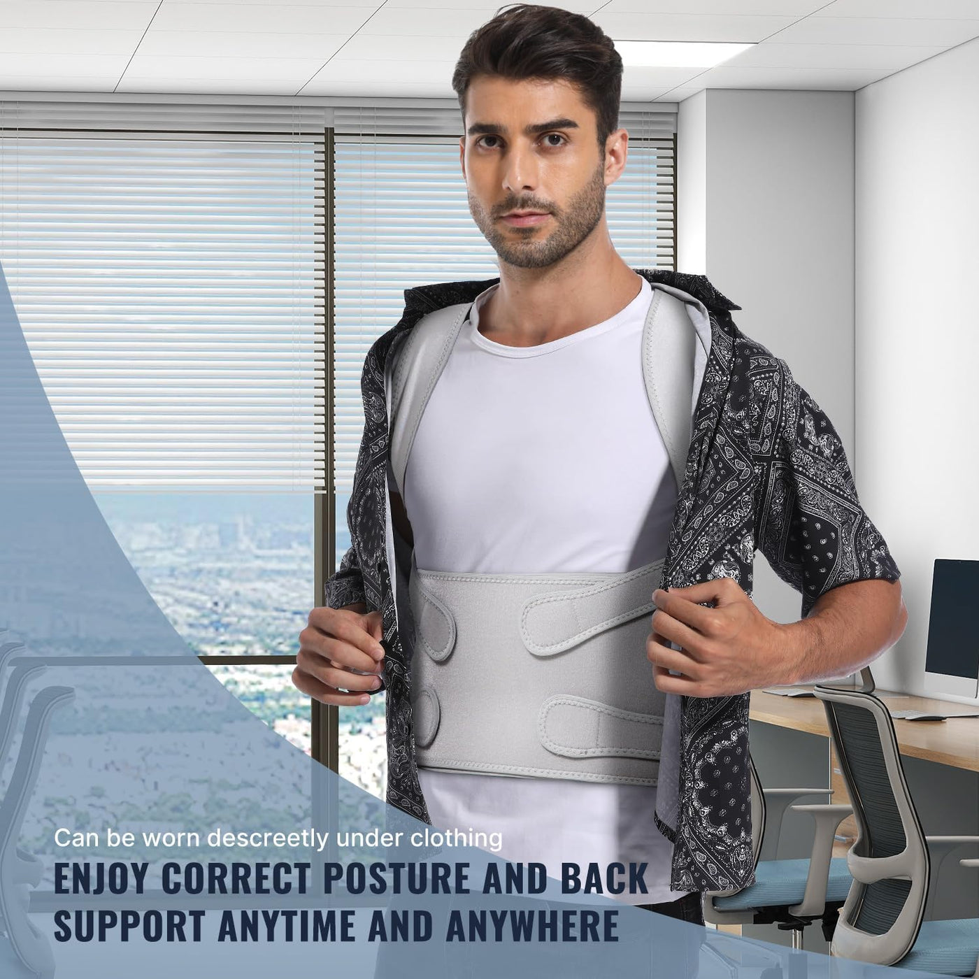Posture Corrector For Back Pain - Fit Geno Adjustable Back Brace, Full Support & Pain Relief, Breathable Design - Dreamchaser Headquarters