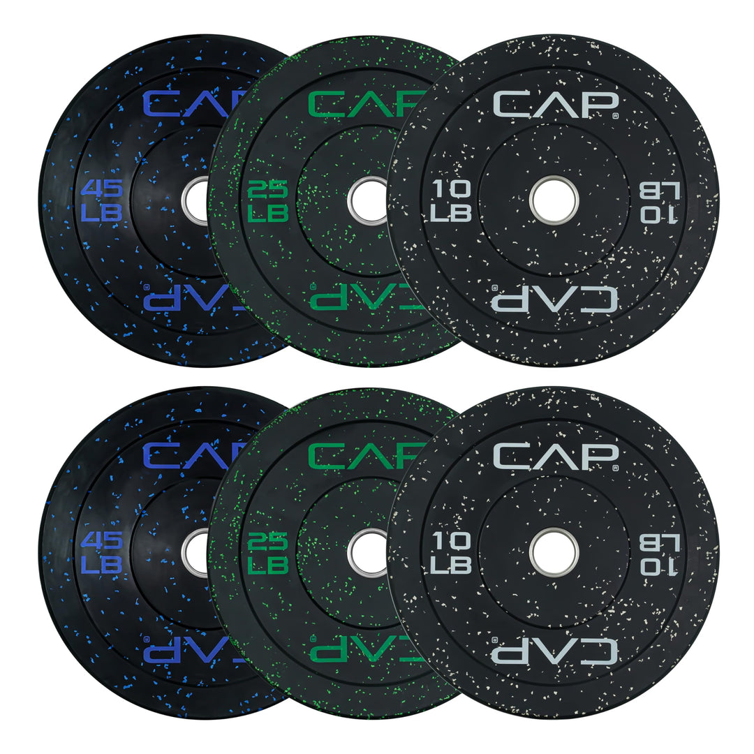 CAP Olympic Bumper Plate Weight Set 100–370LB for Home Gyms