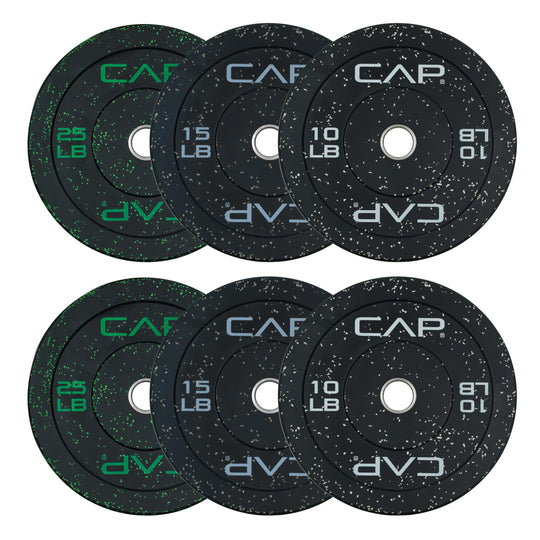CAP Olympic Bumper Plate Weight Set 100–370LB for Home Gyms