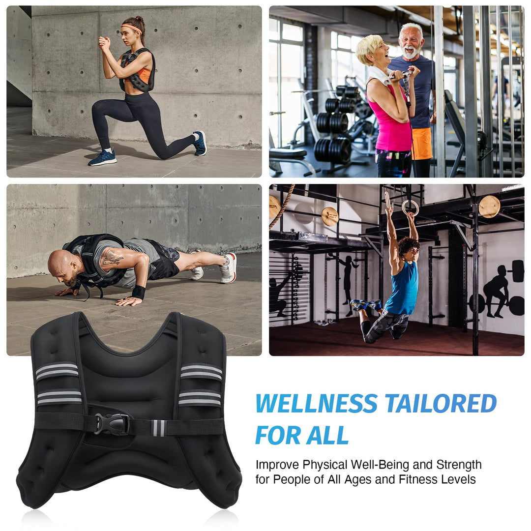 ZELUS Weighted Vest reflective stripes - Safety features of the weighted workout vest ideal for outdoor workouts.