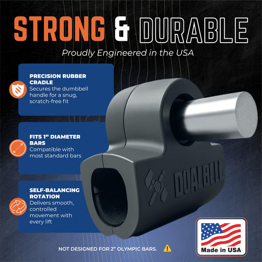 Dualbell Pair Connect Dumbbells to Barbell for Full-Body Strength Training | Adjustable Dumbbell-to-Barbell Conversion System | DreamchaserHQ
