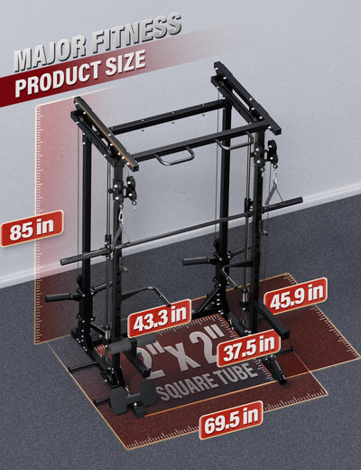 Major Fitness Drone3 Machine – All-in-One Home Gym Squat Rack with Weight Bar, Cable Crossover Machine - Dreamchaser Headquarters