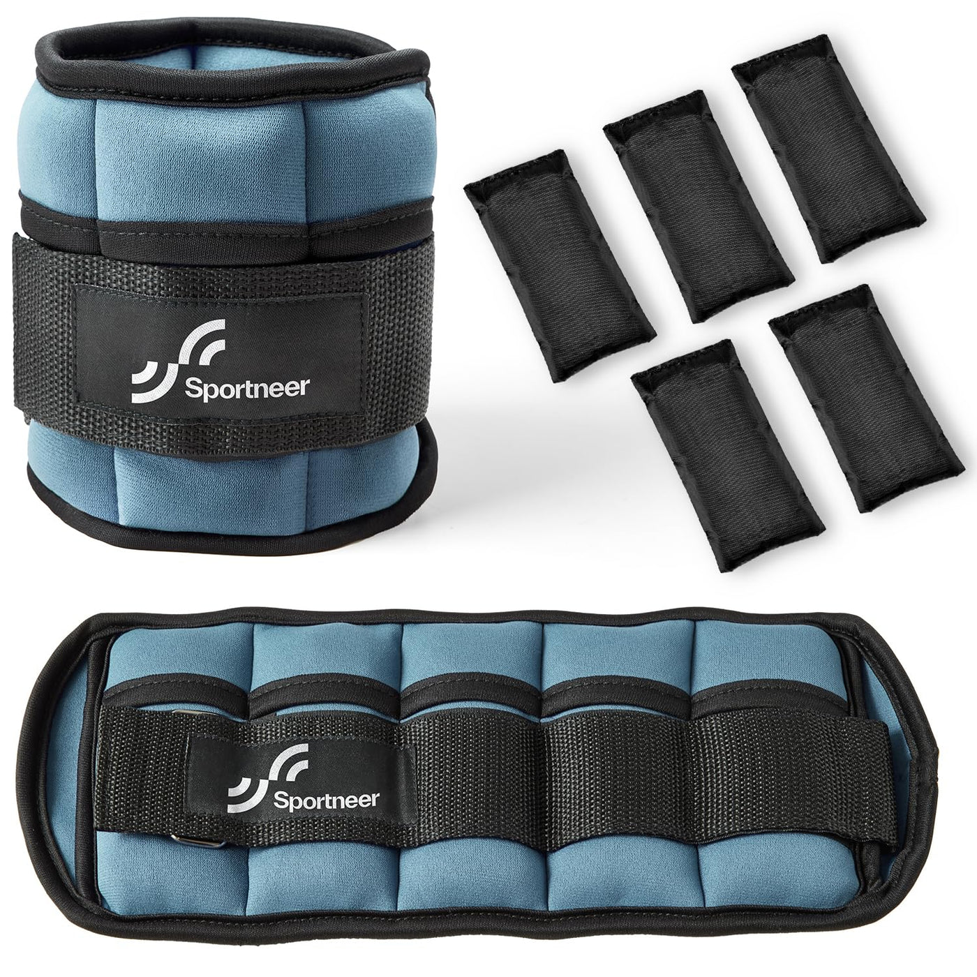Sportneer Adjustable Weighted Ankle Weights Set 1 Pair 2 4 6 8 10 Lbs Leg Weight Straps for Women Men for Gym,Fitness, Workout,Walking, Jogging,1-5 lbs for Each Ankle, 1 Pair 2-10 lbs (Black) - Dreamchaser Headquarters