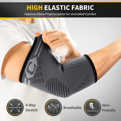 Group of athletes using CAMBIVO elbow brace for tendonitis, illustrating its wide application.