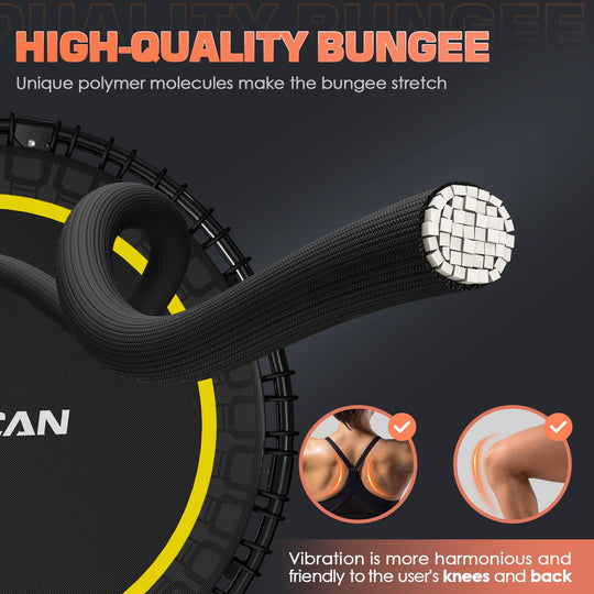 BCAN 40" Fitness Trampoline With Handle - Adjustable Foam, 450 LBS Capacity, Portable &amp; Quiet - Green - Dreamchaser Headquarters