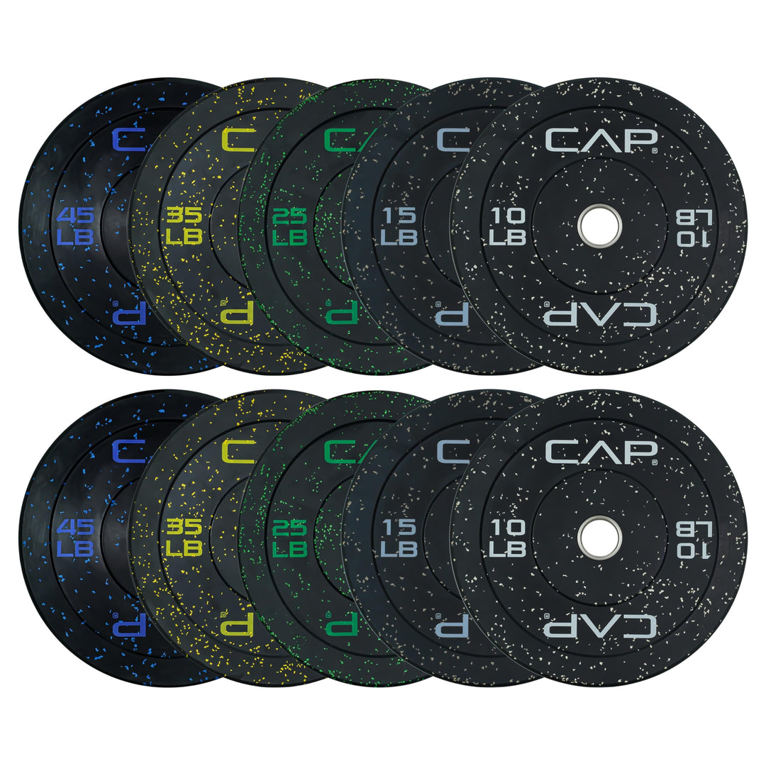CAP Olympic Bumper Plate Weight Set 100–370LB for Home Gyms