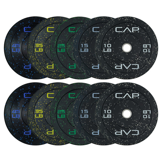 CAP Olympic Bumper Plate Weight Set 100–370LB for Home Gyms