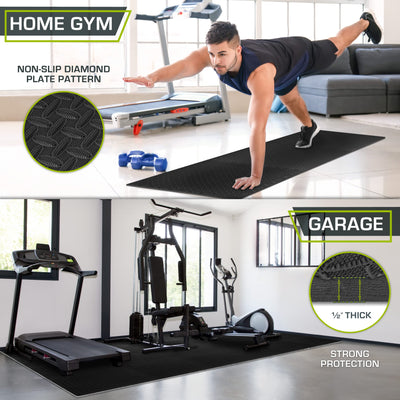 ProsourceFit Puzzle Exercise Mat ½ in, EVA Interlocking Foam Floor Tiles for Home Gym, Mat for Home Workout Equipment, Floor Padding for Kids, Black, 24 in x 24 in x ½ in, 24 Sq Ft - 6 Tiles - Dreamchaser Headquarters