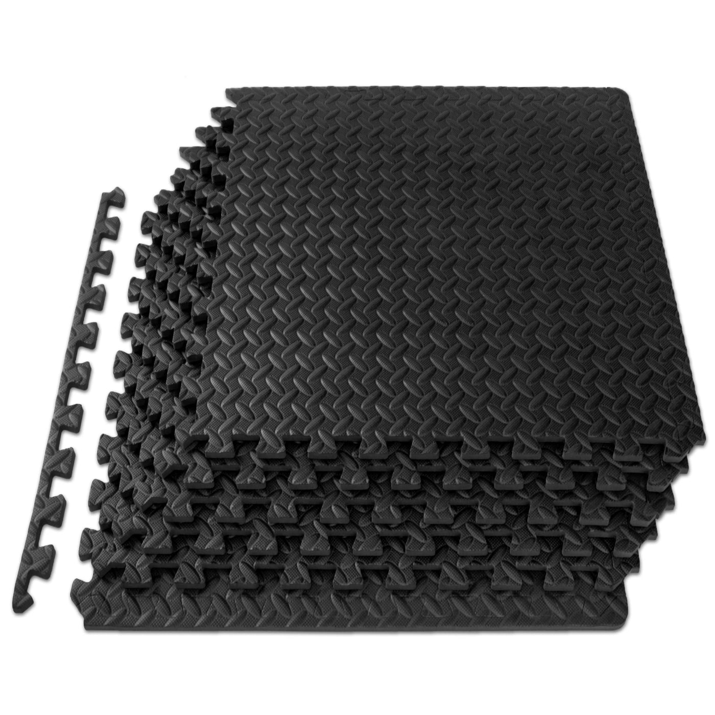 ProsourceFit Puzzle Exercise Mat ½ in, EVA Interlocking Foam Floor Tiles for Home Gym, Mat for Home Workout Equipment, Floor Padding for Kids, Black, 24 in x 24 in x ½ in, 24 Sq Ft - 6 Tiles - Dreamchaser Headquarters