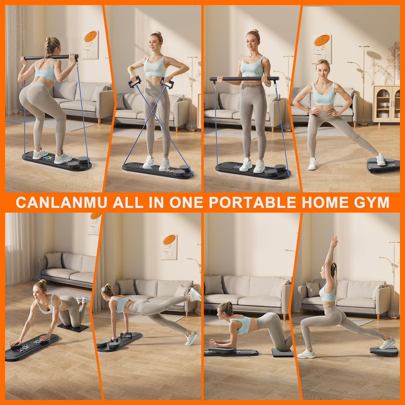 Compact multifunctional Pilates board - easy to store and use ab trainer for all fitness levels.