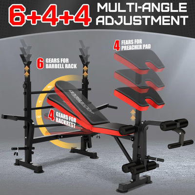 Squat Rack from OPPSDECOR Weight Bench Set - Essential home gym equipment for performing squats and other strength training exercises.