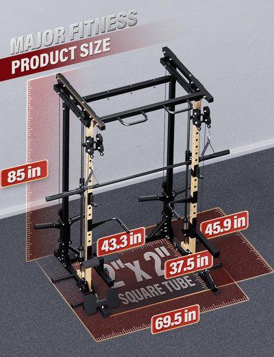Major Fitness Drone3 Machine – All-in-One Home Gym Squat Rack with Weight Bar, Cable Crossover Machine - Dreamchaser Headquarters