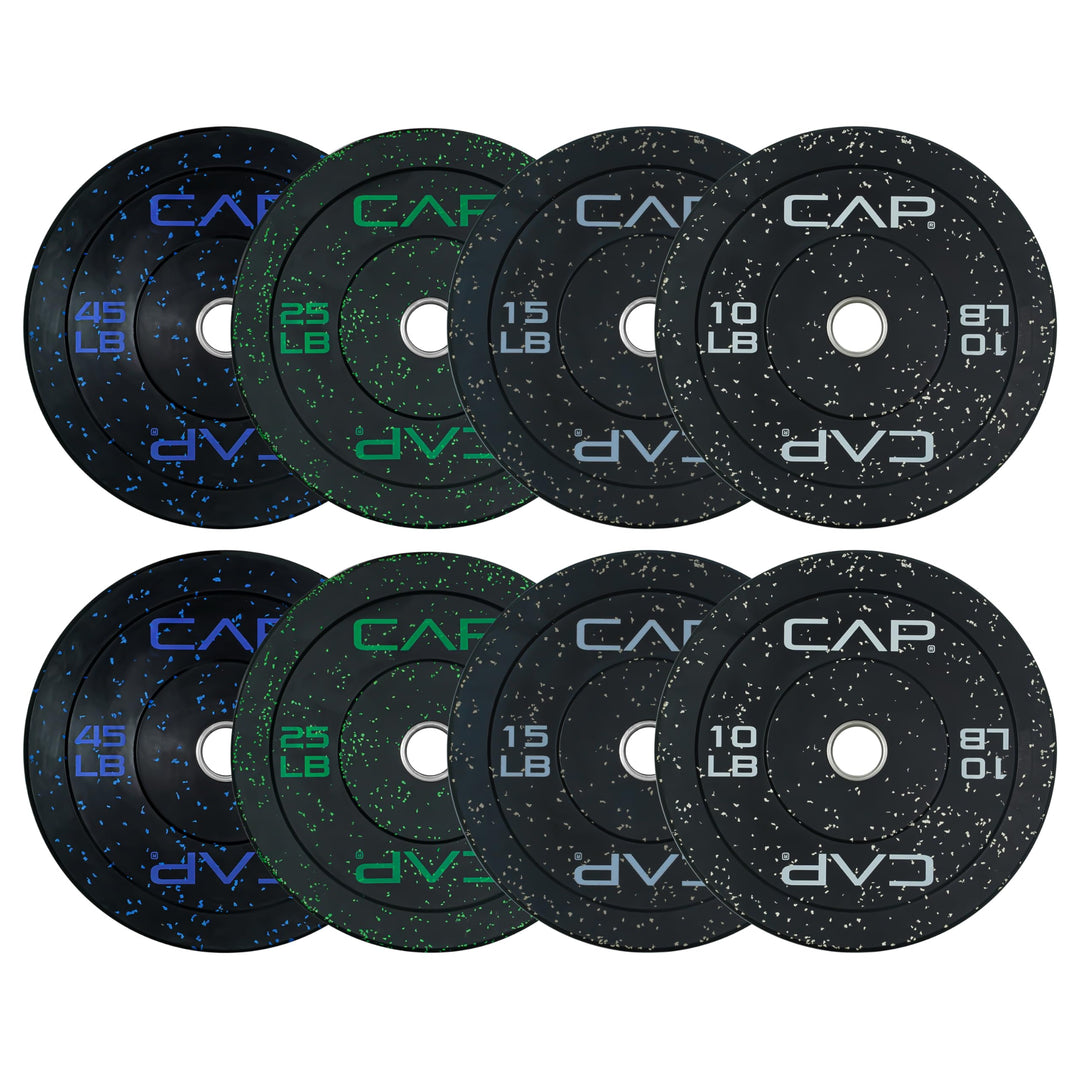 CAP Olympic Bumper Plate Weight Set 100–370LB for Home Gyms