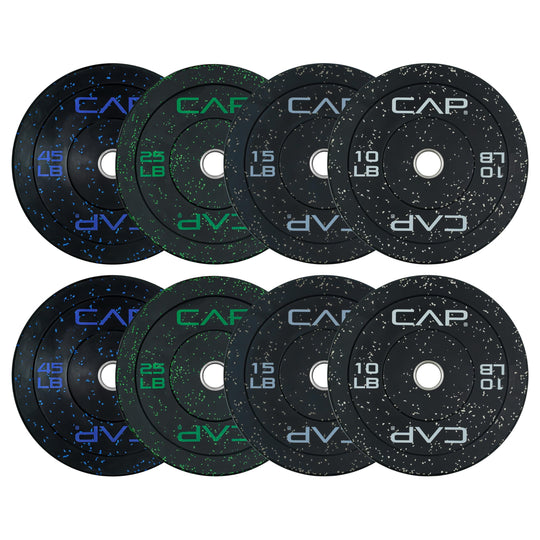CAP Olympic Bumper Plate Weight Set 100–370LB for Home Gyms